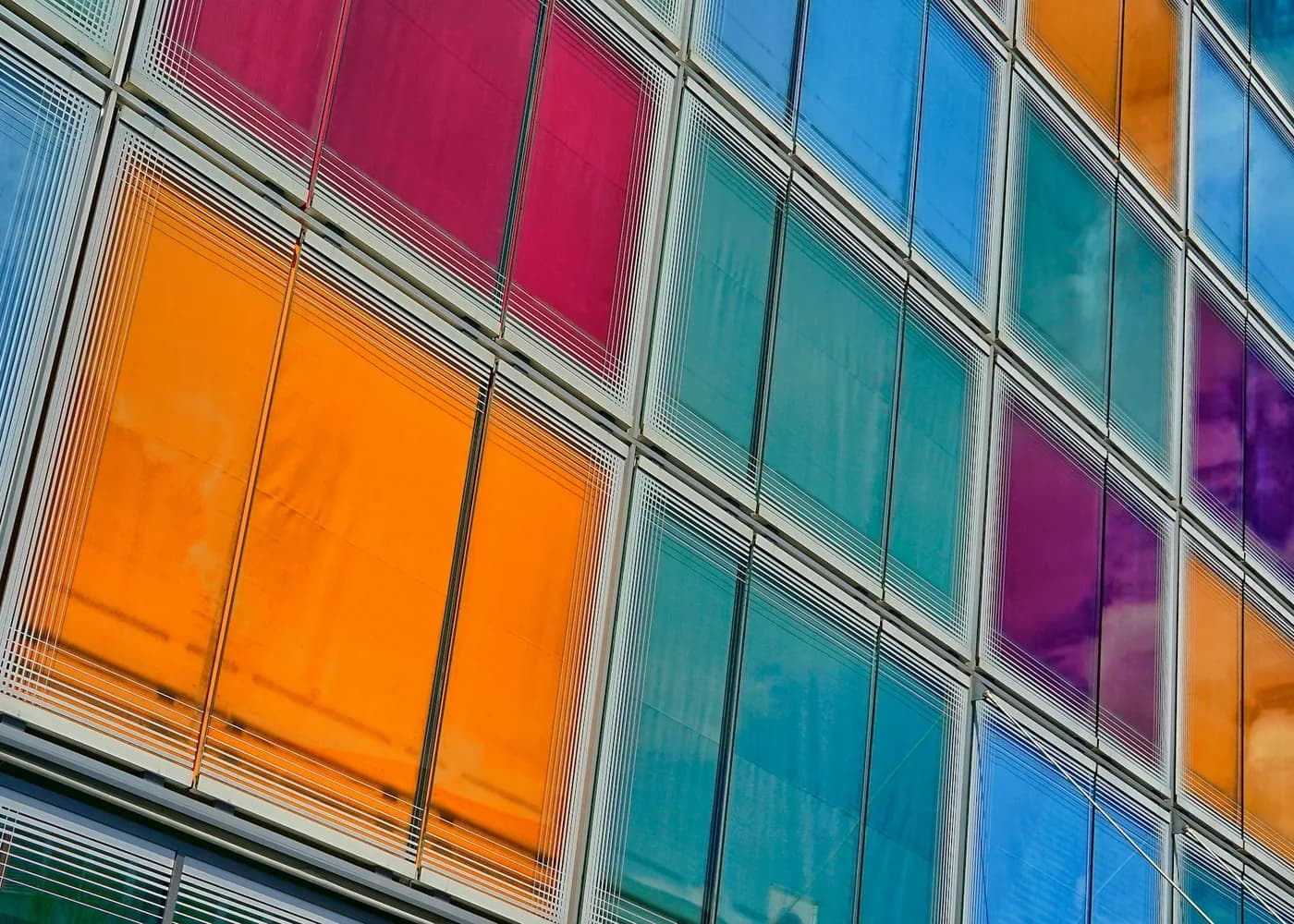 Colorful glass architecture